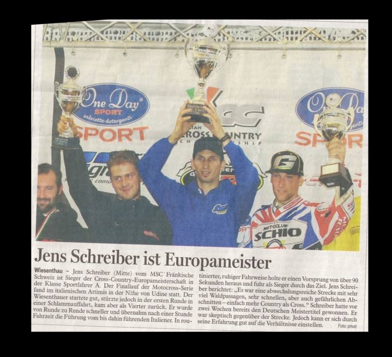 Bericht vom 25.10.12 aus dem Fränkischen Tag von der XCC Europameisterschaft